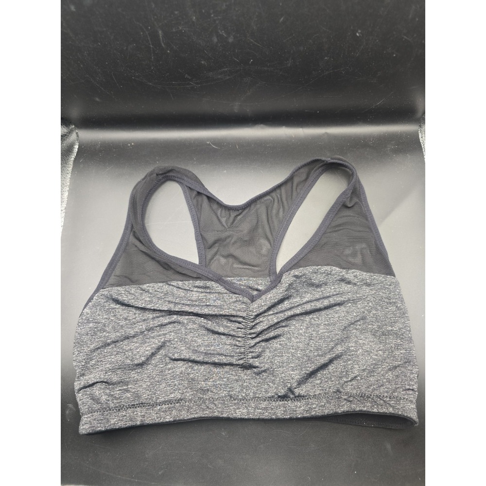 True & Co Grey And Black Pullover Sports Bra Wireless Size Small Racerback